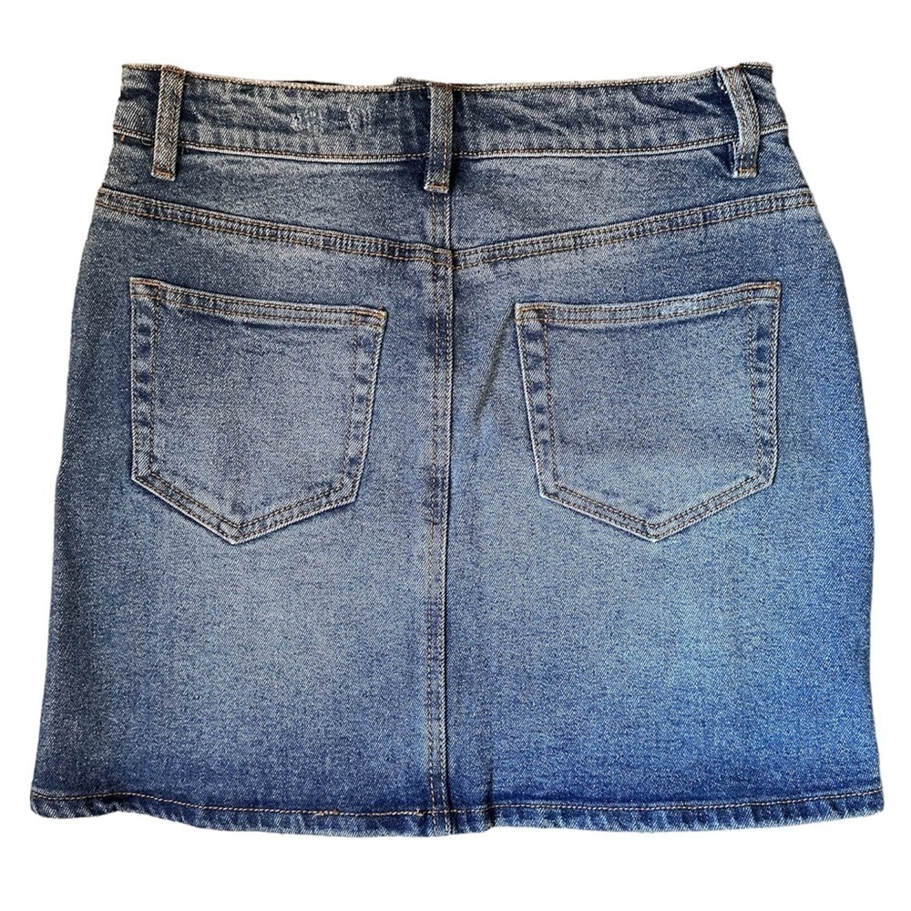 Signature8 Denim Skirt Zipper Detail Mini Small NWOT - Picture 4 of 6